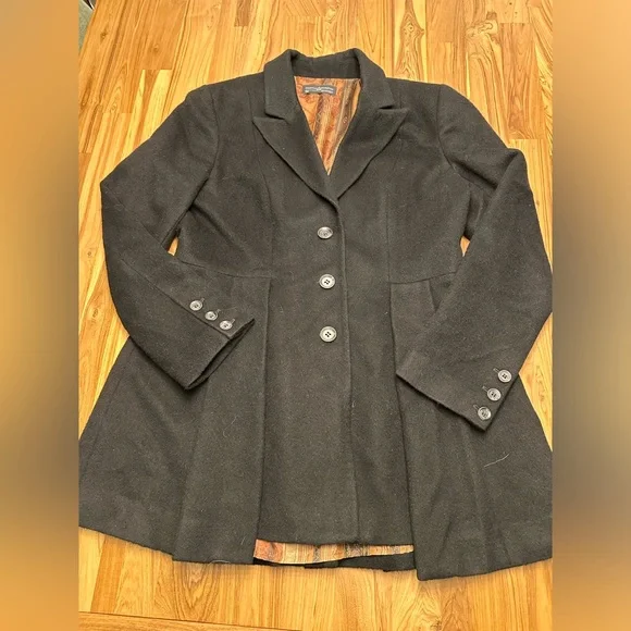Peruvian Connection black jacket baby alpaca and wool tailored fit size 14 - Picture 3 of 9